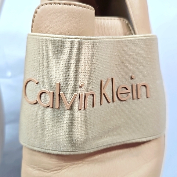 Calvin Klein Apricot Leather Loafers Sz 8 - Picture 2 of 8
